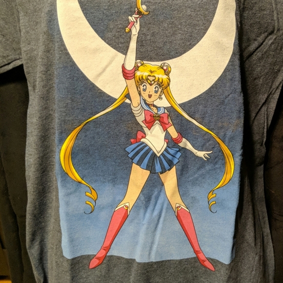 NWT Sailor Moon Blue Grey T-Shirt - Picture 2 of 4